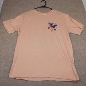Outlash Wear Disney Party in the USA Graphic T-Shirt Peach Large Mickey Minnie